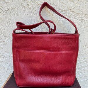 Auth Vintage Tomato Red Costa Rica Coach 4924 Sonoma Pocket Zip Leather Bag